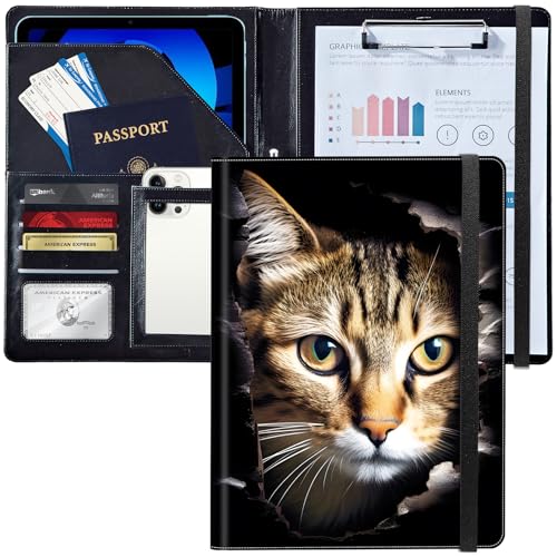 Padfolio/Portfolio-Ordner, Klemmbrett, orangefarbenes getigertes Kätzchen, Katze, personalisiertes Leder-Portfolio, Padfolio mit Lebenslauf-Dokumenten, Organizer, Briefgröße, A4, Schreibblock Padfolio/Portfolio-Ordner, Klemmbrett, orangefarbenes getigertes Kätzchen, Katze, personalisiertes Leder-Portfolio, Padfolio mit Lebenslauf-Dokumenten, Organizer, Briefgröße, A4, Schreibblock von Decahouy