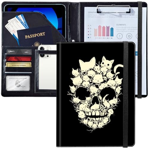 Padfolio/Portfolio-Ordner, Klemmbrett, personalisiertes Leder-Portfolio, Padfolio mit Lebenslauf-Dokumenten, Organizer, Briefgröße, A4, Schreibblock, Visitenkartenhalter für Männer und Frauen, weiße Padfolio/Portfolio-Ordner, Klemmbrett, personalisiertes Leder-Portfolio, Padfolio mit Lebenslauf-Dokumenten, Organizer, Briefgröße, A4, Schreibblock, Visitenkartenhalter für Männer und Frauen, weiße von Decahouy