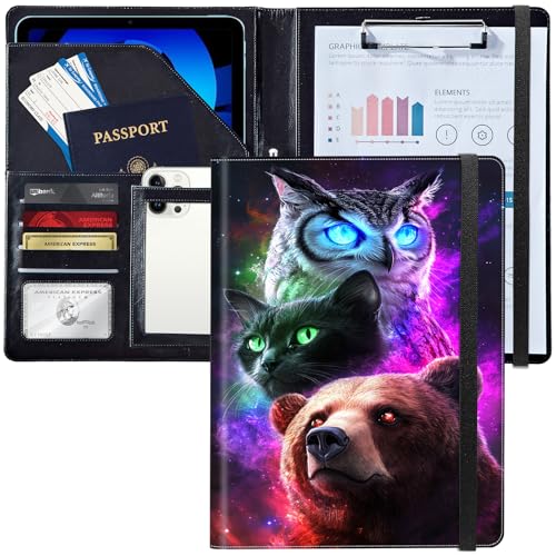 Padfolio/Portfolio-Ordner, Klemmbrett, personalisiertes Leder-Portfolio, Padfolio mit Lebenslauf-Dokumenten, Organizer, Briefgröße, A4, Schreibblock, Visitenkartenhalter für Männer und Frauen, Eule Padfolio/Portfolio-Ordner, Klemmbrett, personalisiertes Leder-Portfolio, Padfolio mit Lebenslauf-Dokumenten, Organizer, Briefgröße, A4, Schreibblock, Visitenkartenhalter für Männer und Frauen, Eule von Decahouy