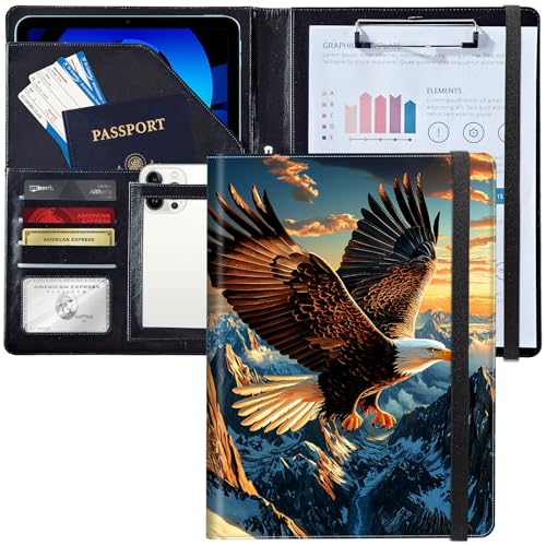 Padfolio/Portfolio-Ordner, Klemmbrett, personalisiertes Leder-Portfolio, Padfolio mit Lebenslauf-Dokumenten, Organizer, Briefgröße, A4, Schreibblock, Visitenkartenhalter für Männer und Frauen, Adler Padfolio/Portfolio-Ordner, Klemmbrett, personalisiertes Leder-Portfolio, Padfolio mit Lebenslauf-Dokumenten, Organizer, Briefgröße, A4, Schreibblock, Visitenkartenhalter für Männer und Frauen, Adler von Decahouy