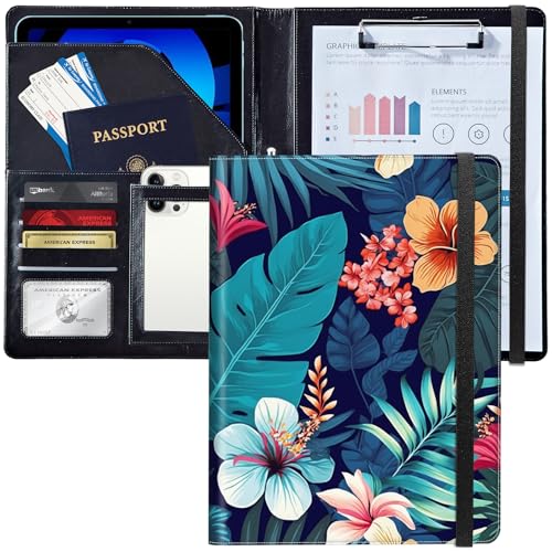 Padfolio/Portfolio-Ordner, Klemmbrett, tropische Palmenblätter, personalisiertes Leder-Portfolio, Padfolio mit Lebenslauf-Dokumenten, Organizer, Briefgröße, A4, Schreibblock, Visitenkartenhalter für Padfolio/Portfolio-Ordner, Klemmbrett, tropische Palmenblätter, personalisiertes Leder-Portfolio, Padfolio mit Lebenslauf-Dokumenten, Organizer, Briefgröße, A4, Schreibblock, Visitenkartenhalter für von Decahouy