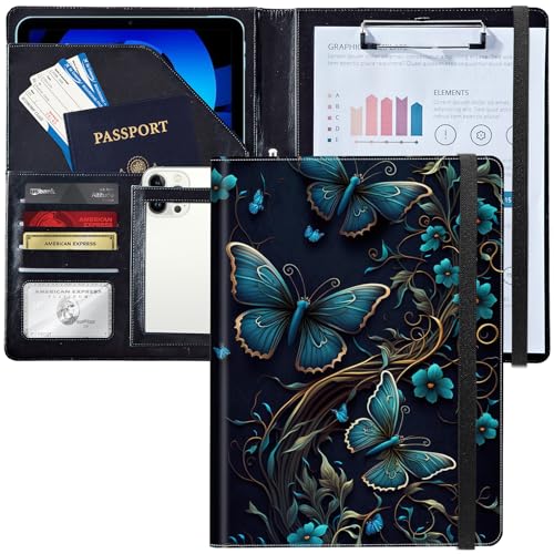 Padfolio/Portfolio-Ordner, Klemmbrett, violetter Schmetterling, Blume, personalisiertes Leder-Portfolio, Padfolio mit Lebenslauf-Dokumenten, Organizer, Briefgröße, A4, Schreibblock Padfolio/Portfolio-Ordner, Klemmbrett, violetter Schmetterling, Blume, personalisiertes Leder-Portfolio, Padfolio mit Lebenslauf-Dokumenten, Organizer, Briefgröße, A4, Schreibblock von Decahouy