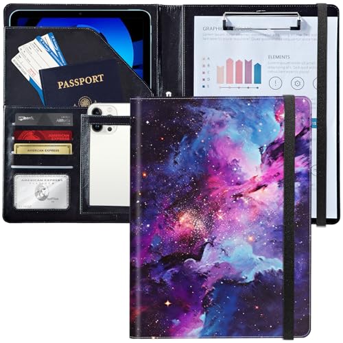 Padfolio/Portfolio-Ordner, Klemmbrett, violetter Sternenhimmel, personalisiertes Leder-Portfolio, Padfolio mit Lebenslauf-Dokumenten, Organizer, Briefgröße, A4, Schreibblock, Visitenkartenhalter für Padfolio/Portfolio-Ordner, Klemmbrett, violetter Sternenhimmel, personalisiertes Leder-Portfolio, Padfolio mit Lebenslauf-Dokumenten, Organizer, Briefgröße, A4, Schreibblock, Visitenkartenhalter für von Decahouy