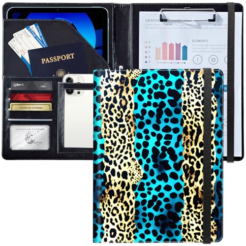 Padfolio/Portfolio-Ordner-Klemmbrett, niedliches luxuriöses Leopardenmuster, personalisiertes Leder-Portfolio, Padfolio mit Lebenslauf-Dokumenten, Organizer, Briefgröße, A4, Schreibblock Padfolio/Portfolio-Ordner-Klemmbrett, niedliches luxuriöses Leopardenmuster, personalisiertes Leder-Portfolio, Padfolio mit Lebenslauf-Dokumenten, Organizer, Briefgröße, A4, Schreibblock von Decahouy