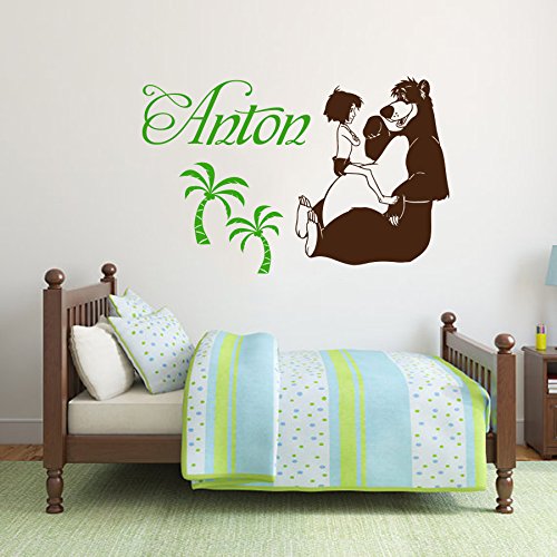 Vinyl Wandtattoo Dschungelbuch Jungle Book Mowgli Bär Balu und Mogli mit Namen Mädchen Junge Kinder Rudyard Kipling Buch Jungle Tanz Baloo Wandaufkleber Wandsticker Wanddekoration Kinderzimmer A603 Vinyl Wandtattoo Dschungelbuch Jungle Book Mowgli Bär Balu und Mogli mit Namen Mädchen Junge Kinder Rudyard Kipling Buch Jungle Tanz Baloo Wandaufkleber Wandsticker Wanddekoration Kinderzimmer A603 von DecalStoreVienna