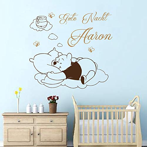 Vinyl Wandtattoo Zitat Sweet Dreams Winnie Puuh the Pooh Bienen Honig Gute Nacht mit Namen für Mädchen Junge Kinder Wandaufkleber Wandsticker Wanddekoration Schlafzimmer Kinderzimmer Babyzimmer A650 Vinyl Wandtattoo Zitat Sweet Dreams Winnie Puuh the Pooh Bienen Honig Gute Nacht mit Namen für Mädchen Junge Kinder Wandaufkleber Wandsticker Wanddekoration Schlafzimmer Kinderzimmer Babyzimmer A650 von DecalStoreVienna