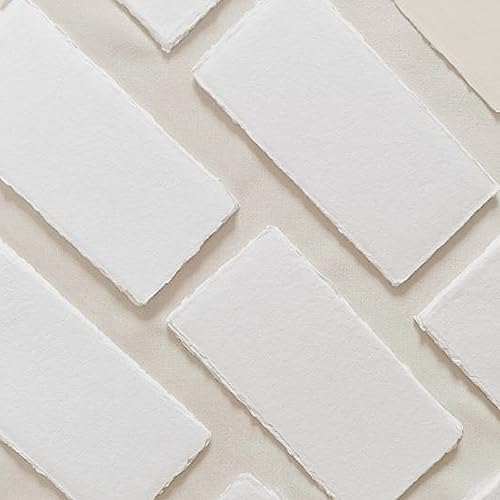 Handgefertigtes Büttenpapier aus Baumwolle – ideal für Hochzeitseinladungen, Menükarten, Kalligraphie, Aquarell, Postkarten, Handwerk und Ankündigungen, dick 150 g/m², Packung mit 100 Blatt (22,9 x von Deckle Papers