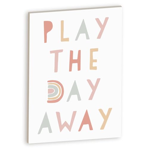 Declea Dekoschild aus Holz Kids Play the day away, Holzformen zum Aufhängen oder Aufstellen, Dekoration für das Kinderzimmer, Holzdekoration für Kinder, Design Declea Dekoschild aus Holz Kids Play the day away, Holzformen zum Aufhängen oder Aufstellen, Dekoration für das Kinderzimmer, Holzdekoration für Kinder, Design von Declea
