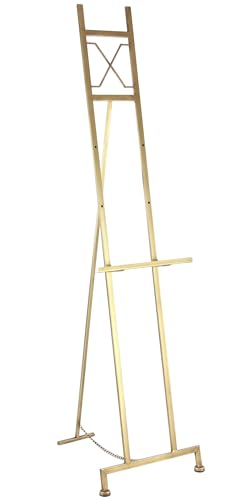 Deco 79 Großer, freistehender, verstellbarer Präsentationsständer aus Metall, 3-stufige Staffelei mit Kettenhalterung, 16" x 19" x 57", Gold Deco 79 Großer, freistehender, verstellbarer Präsentationsständer aus Metall, 3-stufige Staffelei mit Kettenhalterung, 16" x 19" x 57", Gold von Deco 79
