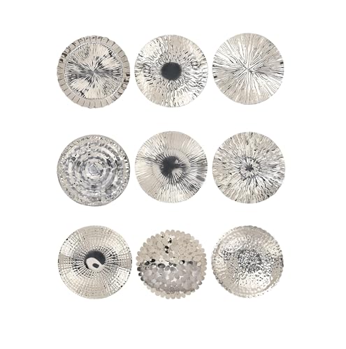 Deco 79 Wandteller, Edelstahl, silberfarben, 30,5 cm, 9 Stück 16" Silber Deco 79 Wandteller, Edelstahl, silberfarben, 30,5 cm, 9 Stück 16" Silber von Deco 79
