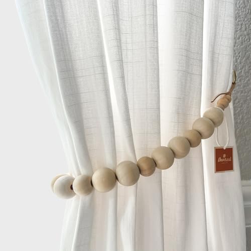 Deco Azul Vorhang-Raffhalter, Set mit 2 Vorhanghaltern, Boho-Vorhanghalter, Bauernhaus-Vorhanghalter für Vorhänge, Naturholzperlen, Vorhangbänder │Messinghaken im Lieferumfang enthalten (natürlich Deco Azul Vorhang-Raffhalter, Set mit 2 Vorhanghaltern, Boho-Vorhanghalter, Bauernhaus-Vorhanghalter für Vorhänge, Naturholzperlen, Vorhangbänder │Messinghaken im Lieferumfang enthalten (natürlich von Deco Azul