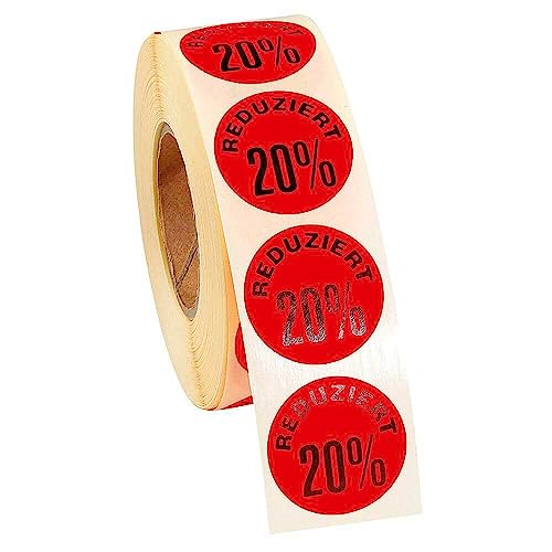 Deco Woerner Sale-Etiketten Sale-Aktionen Haftetiketten rot 20%-Druck 30mmØ Rolle à 1000 St. Deco Woerner Sale-Etiketten Sale-Aktionen Haftetiketten rot 20%-Druck 30mmØ Rolle à 1000 St. von Deco Woerner