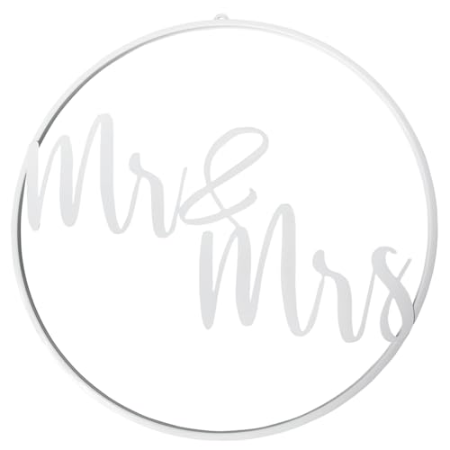 Dekorationsring mit Schriftzug Mr & Mrs weiß 50 cm rund zum Aufhängen Hochzeitsdeko von Deco Woerner