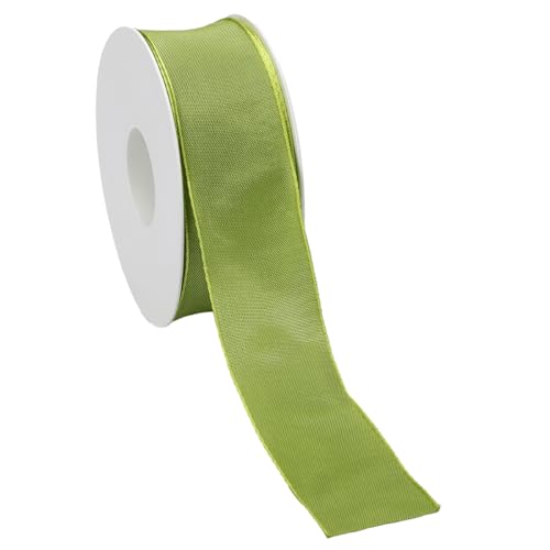 Geschenkband mit Drahtkante 40 mm x 25 m Stoffband hellgrün Deko-Geschenkband aus Polyester von Deco Woerner