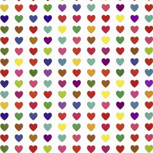 Nachhaltiges weißes Geschenkpapier mit bunten Herzen 50 cm x 50 m Rolle Geschenk-Verpackung Nachhaltiges weißes Geschenkpapier mit bunten Herzen 50 cm x 50 m Rolle Geschenk-Verpackung von Deco Woerner