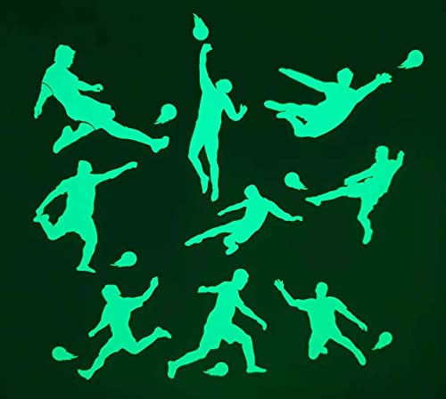 Leuchtaufkleber, leuchtende Fußballer, 9 Motive zur Wahl, Leuchtsticker, Kinderzimmer, Schlafzimmer, fluoreszierend, selbstleuchtend (M: Längere Seite ca.16 cm – Motiv 8) von Deco-idea