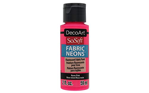 DECO ART DSS108-30 Weiche Stoffmalfarbe, Neonrosa, neon pink, 1 count (Pack of 1) von DECO ART