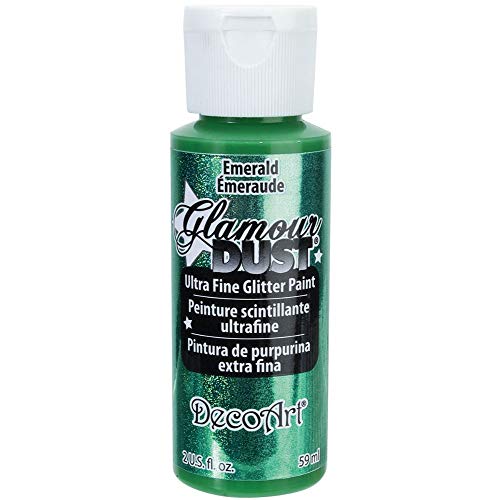 Deco Art Glamour Dust Glitzerfarbe, Smaragdgrün, 59 ml (1 Stück) von DecoArt