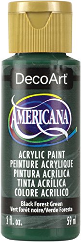 DecoArt Americana Mehrzweck-Acrylfarbe, 59 ml, Schwarz Forest Grün von DecoArt