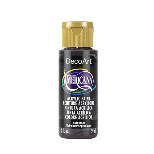 DecoArt Americana Mehrzweck-Acrylfarbe, 59 ml, Soft Schwarz von DecoArt