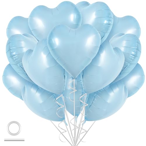 DecoGlee 30 Stück 45,7 cm große, babyblaue Herzballons in Herzform, Folienballons aus Mylar, Dekoration für Geburtstag, Valentinstag, Hochzeit, Brautparty, Jahrestag, Verlobung, Partyzubehör DecoGlee 30 Stück 45,7 cm große, babyblaue Herzballons in Herzform, Folienballons aus Mylar, Dekoration für Geburtstag, Valentinstag, Hochzeit, Brautparty, Jahrestag, Verlobung, Partyzubehör von DecoGlee