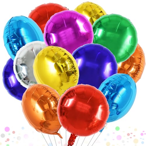 DecoGlee 30 Stück 45,7 cm große, bunte runde Folienballons mit großen, bunten Kreisen, Helium-Mylar-Ballons für Geburtstag, Hochzeit, Babyparty, Jahrestag, Verlobung, Party, Dekorationen DecoGlee 30 Stück 45,7 cm große, bunte runde Folienballons mit großen, bunten Kreisen, Helium-Mylar-Ballons für Geburtstag, Hochzeit, Babyparty, Jahrestag, Verlobung, Party, Dekorationen von DecoGlee