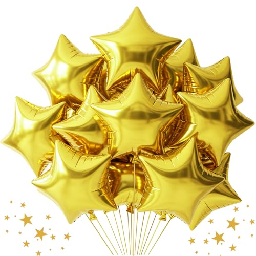 DecoGlee 30 Stück 45,7 cm große goldene Sternen-Folienballons mit großen goldenen Sternen, Helium-Mylar-Ballons für Geburtstag, Hochzeit, Babyparty, Jahrestag, Verlobung, Party, Dekorationen DecoGlee 30 Stück 45,7 cm große goldene Sternen-Folienballons mit großen goldenen Sternen, Helium-Mylar-Ballons für Geburtstag, Hochzeit, Babyparty, Jahrestag, Verlobung, Party, Dekorationen von DecoGlee