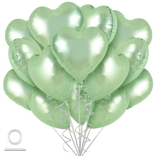 DecoGlee 30 Stück 45,7 cm olivgrüne Herzballons in Herzform, Folienballons aus Mylar, Dekoration für Geburtstag, Valentinstag, Hochzeit, Brautparty, Jahrestag, Verlobung, Partyzubehör DecoGlee 30 Stück 45,7 cm olivgrüne Herzballons in Herzform, Folienballons aus Mylar, Dekoration für Geburtstag, Valentinstag, Hochzeit, Brautparty, Jahrestag, Verlobung, Partyzubehör von DecoGlee