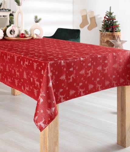 Lurex Rentier Tanne Tischdecke Oval 140 x 190 cm Rot Silber dezent glitzernd Weihnachten Christmas Lurex Rentier Tanne Tischdecke Oval 140 x 190 cm Rot Silber dezent glitzernd Weihnachten Christmas von DecoHomeTextil Heimtextilmanufaktur