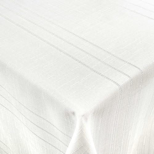 Hochwertige Tischdecke mit Saumrand Eleganza Weiß Eckig 110 x 140 cm pflegeleicht von DecoHomeTextil Heimtextilmanufaktur