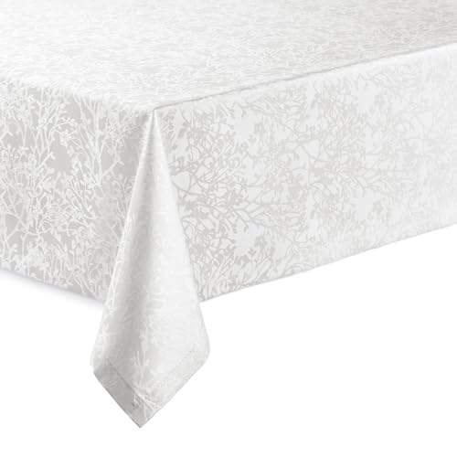 Hochwertige Tischdecke mit Saumrand Harmony Weiß Eckig 130 x 280 cm pflegeleicht von DecoHomeTextil Heimtextilmanufaktur