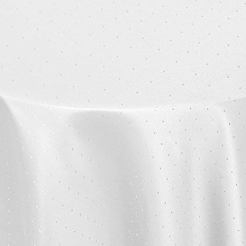 Punkte Muster Optik Tischdecke Größe, Form und Farbe wählbar Oval 130 x 260 cm Weiß Damast Tafeldecke Pflegeleicht von DecoHomeTextil Heimtextilmanufaktur