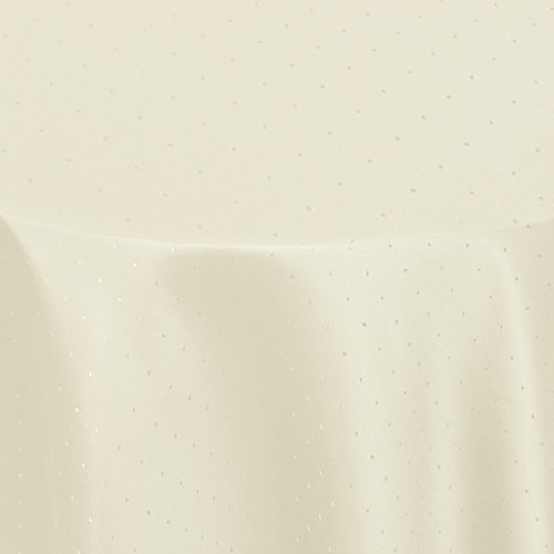Punkte Muster Optik Tischdecke Größe, Form und Farbe wählbar Oval 160 x 220 cm Champagner Damast Tafeldecke Pflegeleicht von DecoHomeTextil Heimtextilmanufaktur