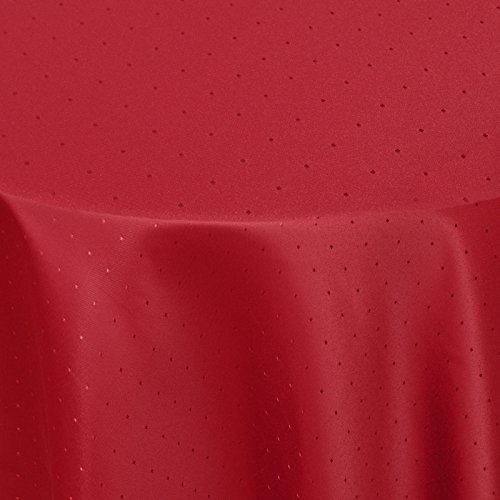 Punkte Muster Optik Tischdecke Größe, Form und Farbe wählbar Rund 135 cm Rot Damast Tafeldecke Pflegeleicht von DecoHomeTextil Heimtextilmanufaktur