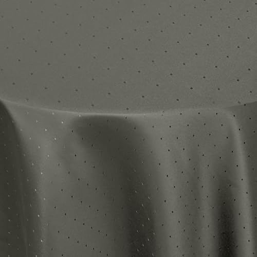 Punkte Muster Optik Tischdecke Größe, Form und Farbe wählbar Rund 180 cm Dunkelgrau Damast Tafeldecke Pflegeleicht von DecoHomeTextil Heimtextilmanufaktur