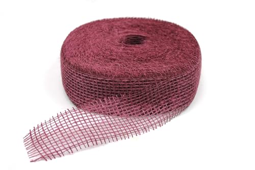 SIZO® Deco Jute Eco Friendly Dekorationsband Geschenkband 5 cm x 40 Meter Weinrot Dekoration Dekor Dekoband von DecoHomeTextil Heimtextilmanufaktur