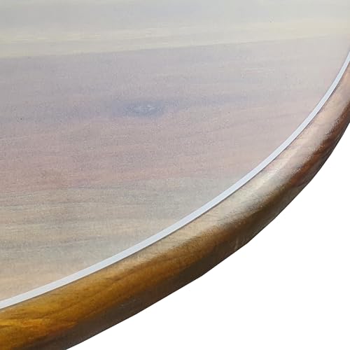 Transparent Tischfolie Schutzfolie Folie leicht mattiert Abgeschrägte V-Kante Rund 120 cm Tischdecke Maschinenzuschnitt geruchsneutral von DecoHomeTextil Heimtextilmanufaktur