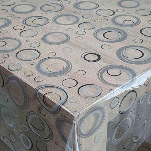 Transparente Kringel Grau Folie Schutztischdecke Tischdecke Schutzfolie Folie 0,15 mm Breite & Länge wählbar 140 x 120 cm Transparente Kringel Grau Folie Schutztischdecke Tischdecke Schutzfolie Folie 0,15 mm Breite & Länge wählbar 140 x 120 cm von DecoHomeTextil Heimtextilmanufaktur