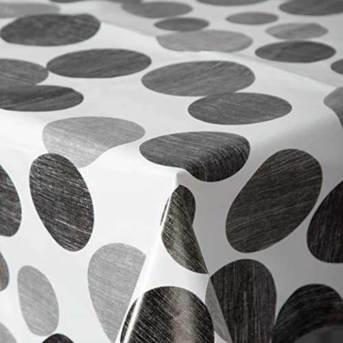 Wachstuch Wachstischdecke Tischdecke, Black and White Series mit Paspelband Liberec Rund 160 cm, Abwaschbar Wachstuch Wachstischdecke Tischdecke, Black and White Series mit Paspelband Liberec Rund 160 cm, Abwaschbar von DecoHomeTextil Heimtextilmanufaktur