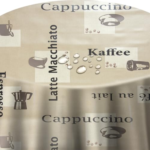 Wachstuch Wachstischdecke Tischdecke Farbe und Größe wählabar Cappuccino Beige Rund 90 cm abwaschbar Gartentischdecke Wachstuch Wachstischdecke Tischdecke Farbe und Größe wählabar Cappuccino Beige Rund 90 cm abwaschbar Gartentischdecke von DecoHomeTextil Heimtextilmanufaktur