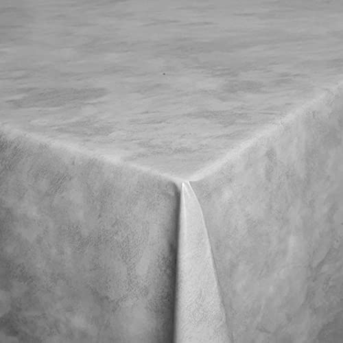 Wachstuch Wachstischdecke Tischdecke Gartentischdecke Breite & Länge wählbar Leicht Marmoriert Grau Eckig 120 x 500 cm abwaschbar von DecoHomeTextil Heimtextilmanufaktur