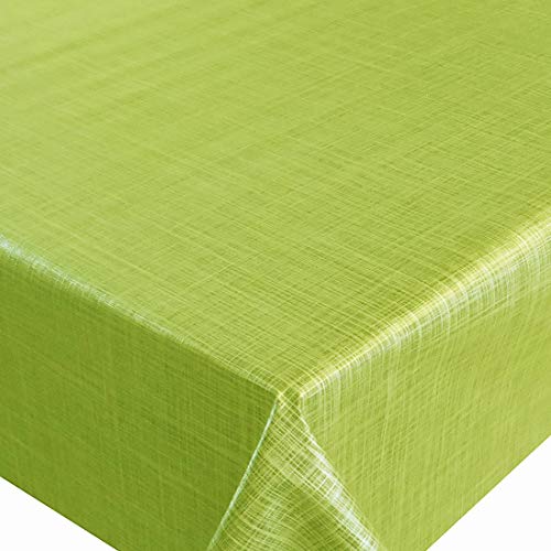 Wachstuch Wachstischdecke Tischdecke Gartentischdecke Breite und Länge wählbar d-c-fix Leinen Look Grün 130 x 240 cm Eckig abwaschbar von DecoHomeTextil Heimtextilmanufaktur