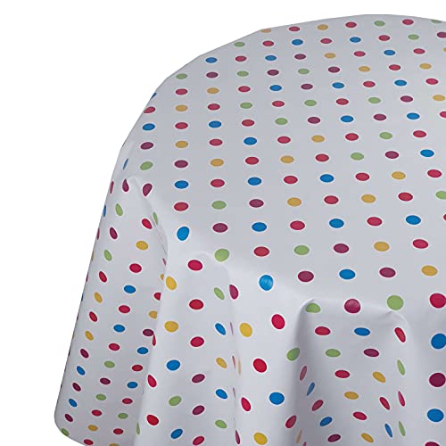 Wachstuch Wachstischdecke Tischdecke Gartentischdecke Bunte Punkte Oval 130 x 200 cm abwaschbar gefaltet Wachstuch Wachstischdecke Tischdecke Gartentischdecke Bunte Punkte Oval 130 x 200 cm abwaschbar gefaltet von DecoHomeTextil Heimtextilmanufaktur