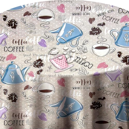 Wachstuch Wachstischdecke Tischdecke Gartentischdecke Farbe und Größe wählbar Good Morning Kaffee Rund 100 cm abwaschbare Wachstuchtischdecke Wachstuch Wachstischdecke Tischdecke Gartentischdecke Farbe und Größe wählbar Good Morning Kaffee Rund 100 cm abwaschbare Wachstuchtischdecke von DecoHomeTextil Heimtextilmanufaktur