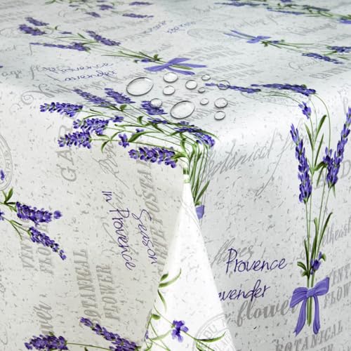 Wachstuch Wachstischdecke Tischdecke Gartentischdecke Größe wählbar Lavendel Provence 140 x 340 cm Eckig abwaschbar von DecoHomeTextil Heimtextilmanufaktur