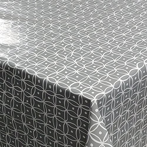 Wachstuch Wachstischdecke Tischdecke Gartentischdecke Manhattan Grau Größe & Farbe wählbar 140 x 350 cm Eckig abwaschbar von DecoHomeTextil Heimtextilmanufaktur