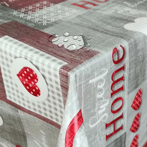 Wachstuch Wachstischdecke Tischdecke Herzen Sweet Home Grau Quadratisch 100 x 100 cm abwischbar Wachstuch Wachstischdecke Tischdecke Herzen Sweet Home Grau Quadratisch 100 x 100 cm abwischbar von DecoHomeTextil Heimtextilmanufaktur