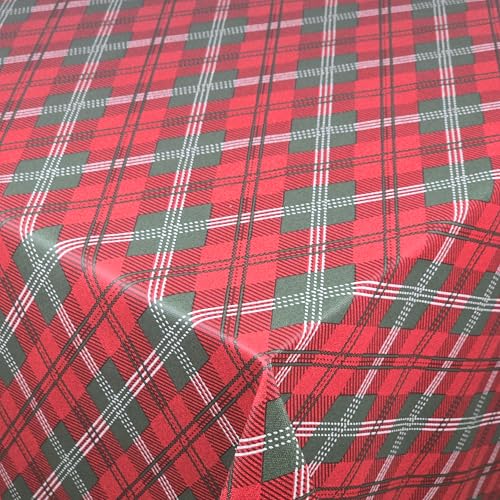 Wachstuch Wachstischdecke Tischdecke Karo Diamant Rot Rechteckig 120 x 200 cm abwischbar von DecoHomeTextil Heimtextilmanufaktur