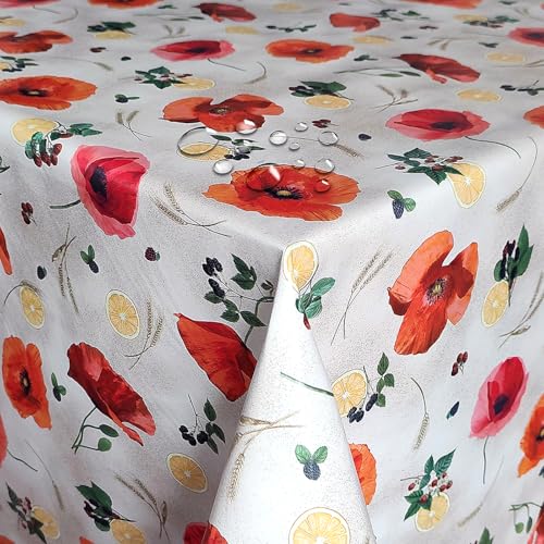 Wachstuch Wachstischdecke Tischdecke Klatschmohn Zitrone Weiß Quadratisch 100 x 100 cm abwischbar Wachstuch Wachstischdecke Tischdecke Klatschmohn Zitrone Weiß Quadratisch 100 x 100 cm abwischbar von DecoHomeTextil Heimtextilmanufaktur