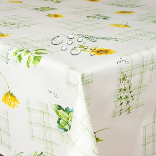 Wachstuch Wachstischdecke Tischdecke Kräuter Rosmarin Minze Breite & Länge wählbar 130 x 160 cm Eckig abwaschbar Wachstuch Wachstischdecke Tischdecke Kräuter Rosmarin Minze Breite & Länge wählbar 130 x 160 cm Eckig abwaschbar von DecoHomeTextil Heimtextilmanufaktur
